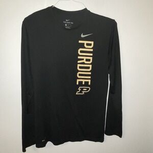 The Nike Tee Purdue Boilermakers Mens M Black Long Sleeve Dri Fit NCAA (Soft)